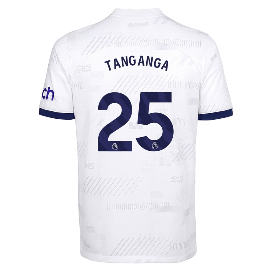 Vyrai Japhet Tanganga #25 Baltas Namų Marškinėliai 2023/24 T-Shirt