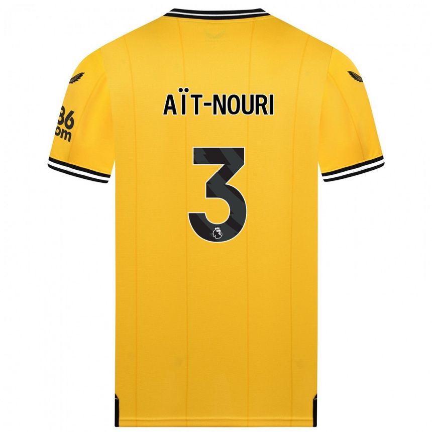 Vyrai Rayan Ait-Nouri #3 Geltona Namų Marškinėliai 2023/24 T-Shirt