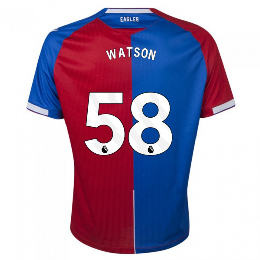 Vyrai Noah Watson #58 Raudona Melyna Namų Marškinėliai 2023/24 T-Shirt