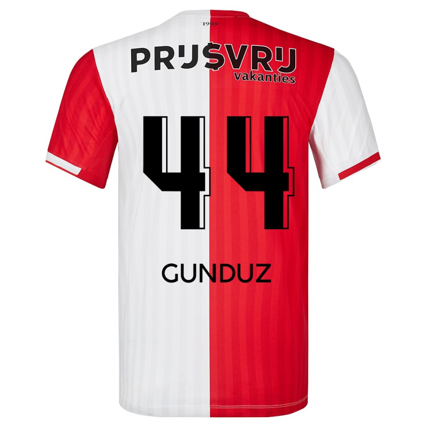 Vyrai Omer Gunduz #44 Raudona Balta Namų Marškinėliai 2023/24 T-Shirt