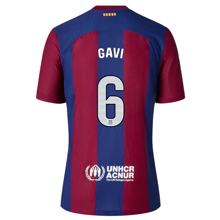 Vyrai Gavi #6 Raudona Melyna Namų Marškinėliai 2023/24 T-Shirt