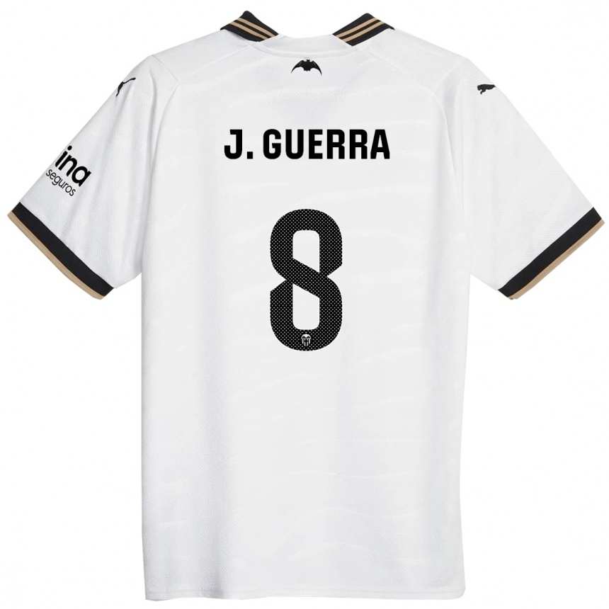 Vyrai Javi Guerra #8 Baltas Namų Marškinėliai 2023/24 T-Shirt