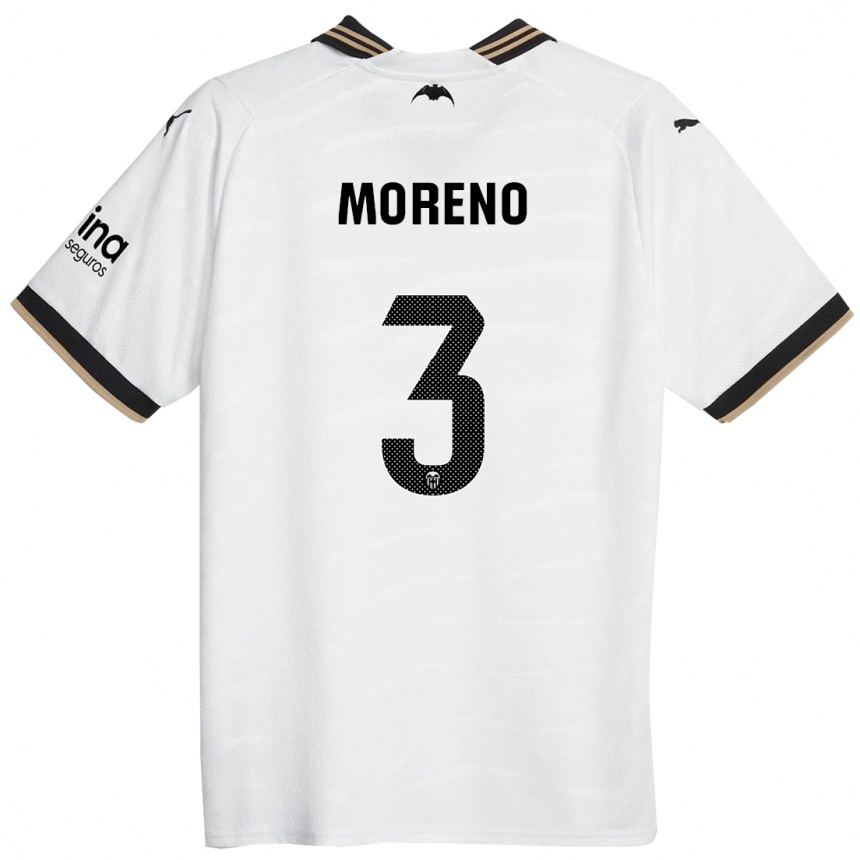 Vyrai Diego Moreno #3 Baltas Namų Marškinėliai 2023/24 T-Shirt