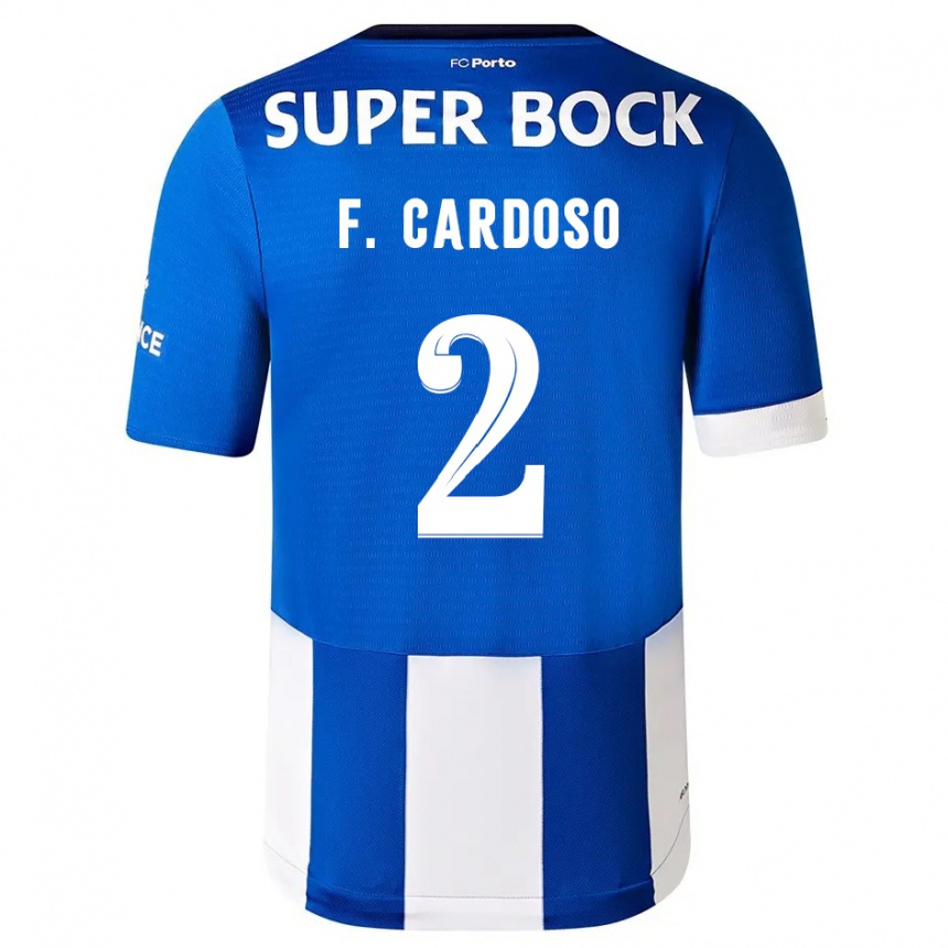 Vyrai Fabio Cardoso #2 Mėlyna Balta Namų Marškinėliai 2023/24 T-Shirt