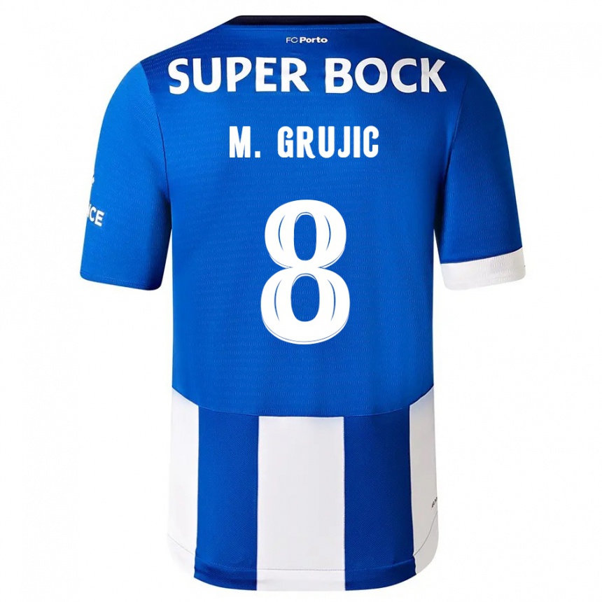 Vyrai Marko Grujic #8 Mėlyna Balta Namų Marškinėliai 2023/24 T-Shirt