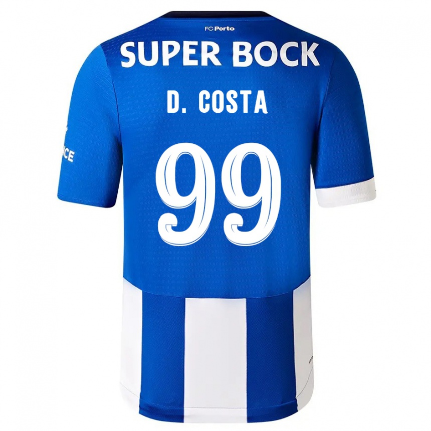 Vyrai Diogo Costa #99 Mėlyna Balta Namų Marškinėliai 2023/24 T-Shirt