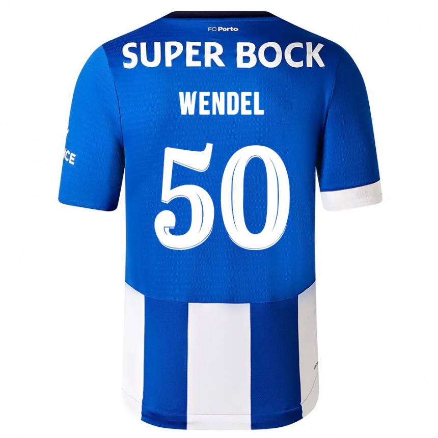 Vyrai Wendel #50 Mėlyna Balta Namų Marškinėliai 2023/24 T-Shirt