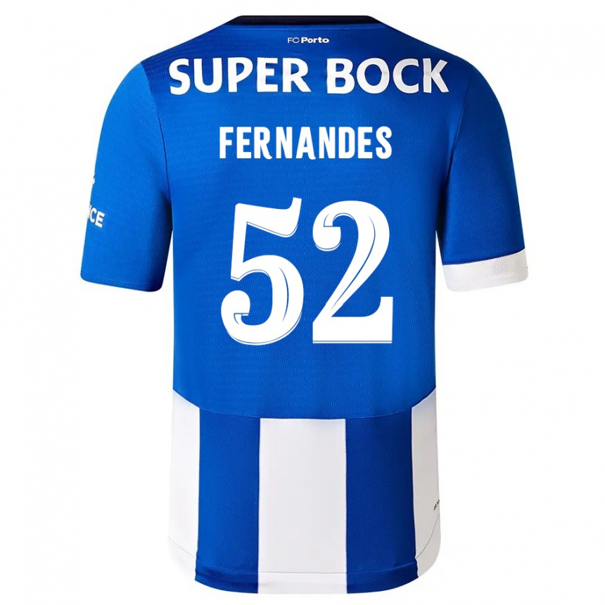 Vyrai Martim Fernandes #52 Mėlyna Balta Namų Marškinėliai 2023/24 T-Shirt