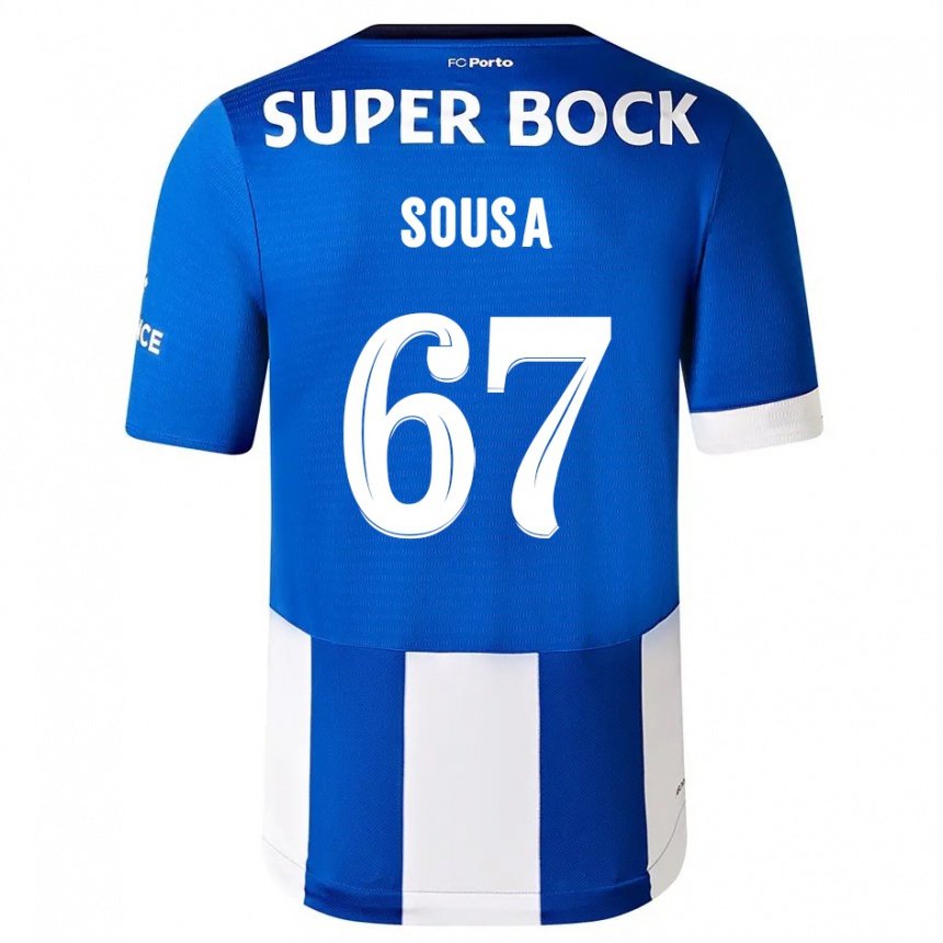 Vyrai Vasco Sousa #67 Mėlyna Balta Namų Marškinėliai 2023/24 T-Shirt