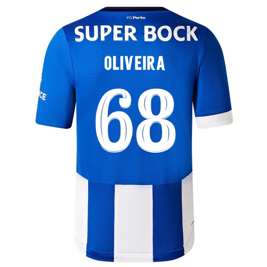 Vyrai André Oliveira #68 Mėlyna Balta Namų Marškinėliai 2023/24 T-Shirt