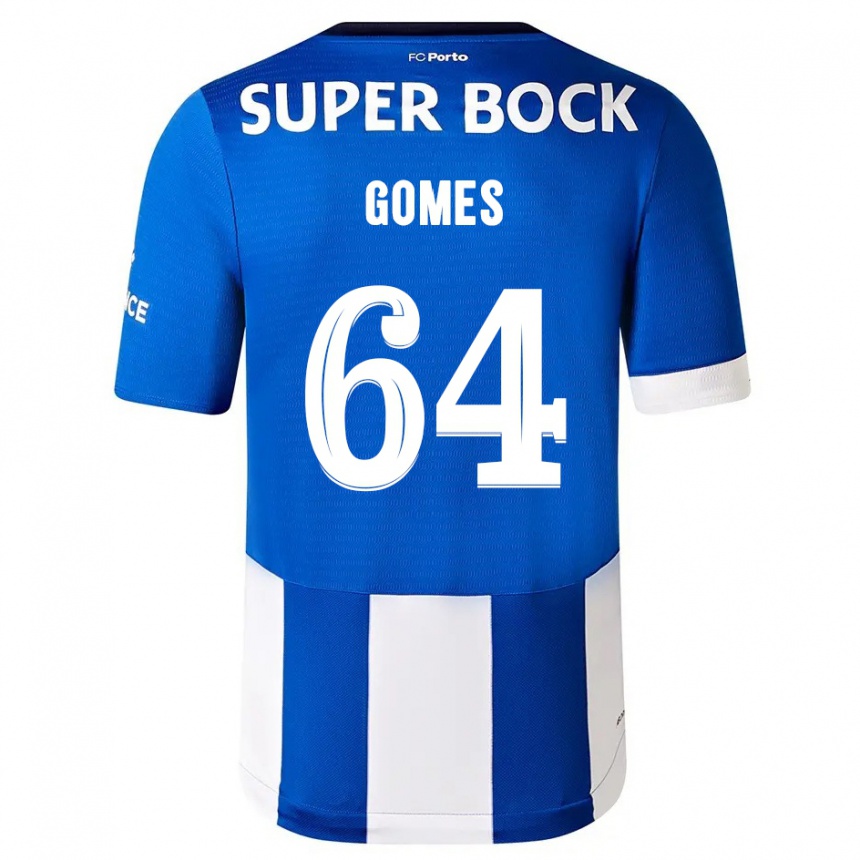 Vyrai Luís Gomes #64 Mėlyna Balta Namų Marškinėliai 2023/24 T-Shirt