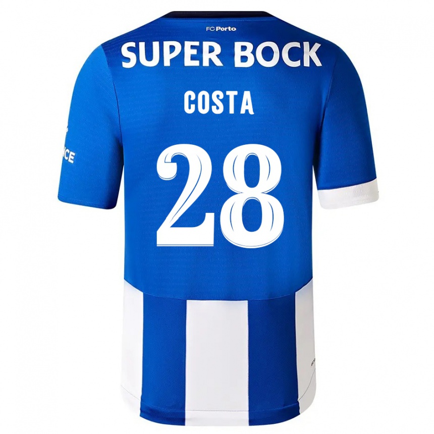 Vyrai Bruno Costa #28 Mėlyna Balta Namų Marškinėliai 2023/24 T-Shirt