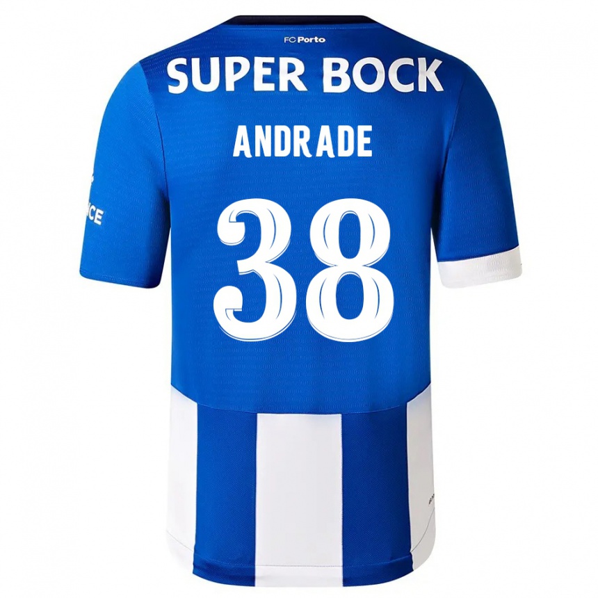 Vyrai Fernando Andrade #38 Mėlyna Balta Namų Marškinėliai 2023/24 T-Shirt