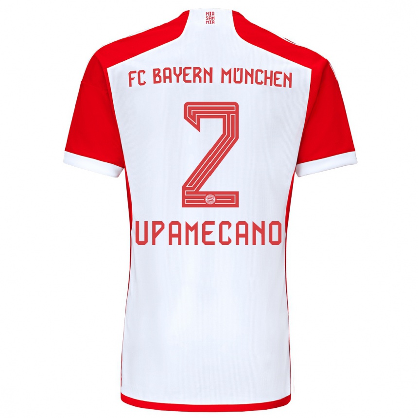 Vyrai Dayot Upamecano #2 Raudona Balta Namų Marškinėliai 2023/24 T-Shirt