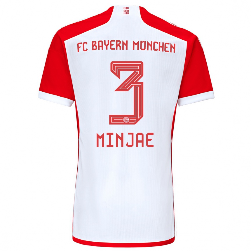 Vyrai Min-Jae Kim #3 Raudona Balta Namų Marškinėliai 2023/24 T-Shirt