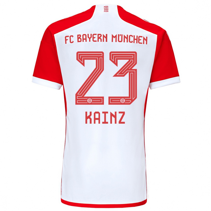 Vyrai Manuel Kainz #23 Raudona Balta Namų Marškinėliai 2023/24 T-Shirt