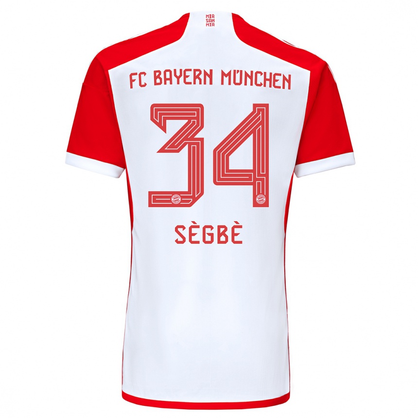 Vyrai Désiré Sègbè #34 Raudona Balta Namų Marškinėliai 2023/24 T-Shirt