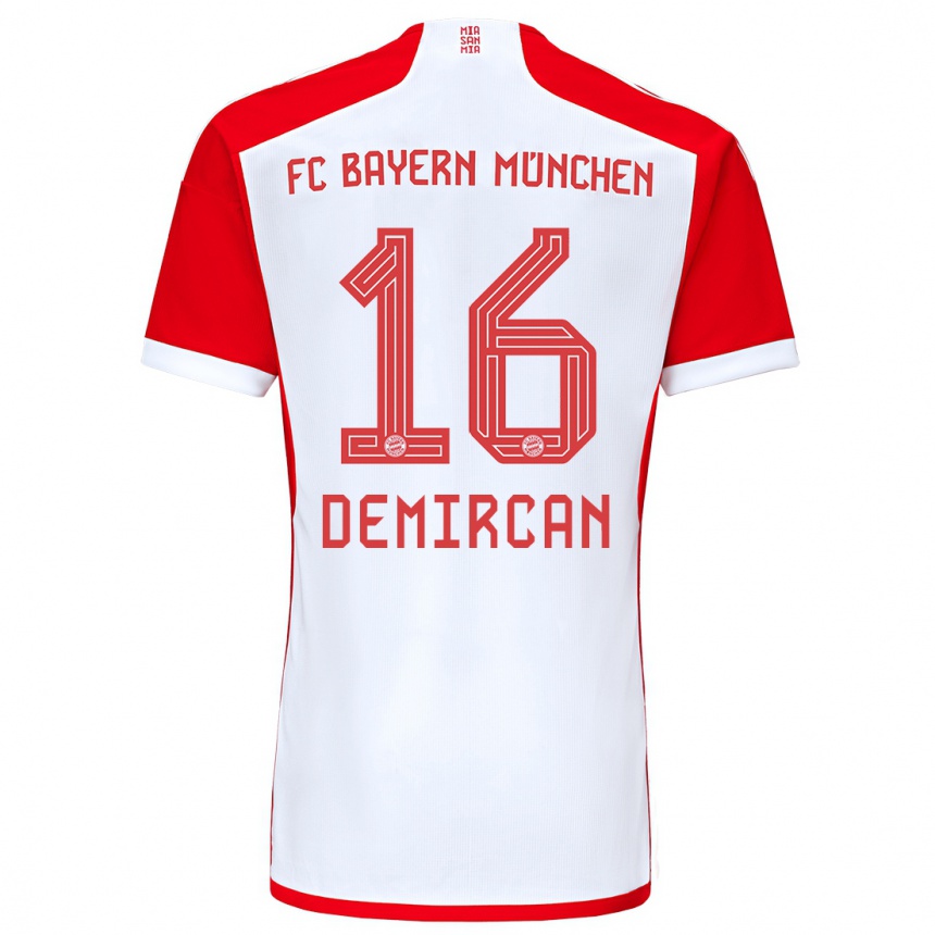 Vyrai Emirhan Demircan #16 Raudona Balta Namų Marškinėliai 2023/24 T-Shirt