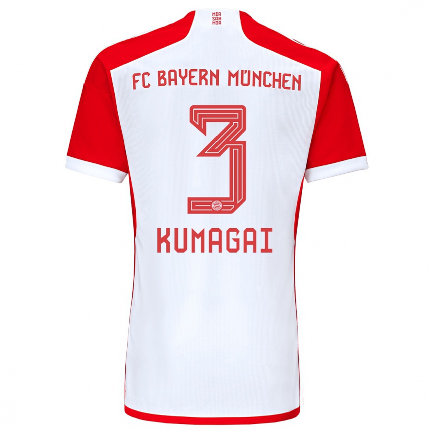 Vyrai Saki Kumagai #3 Raudona Balta Namų Marškinėliai 2023/24 T-Shirt