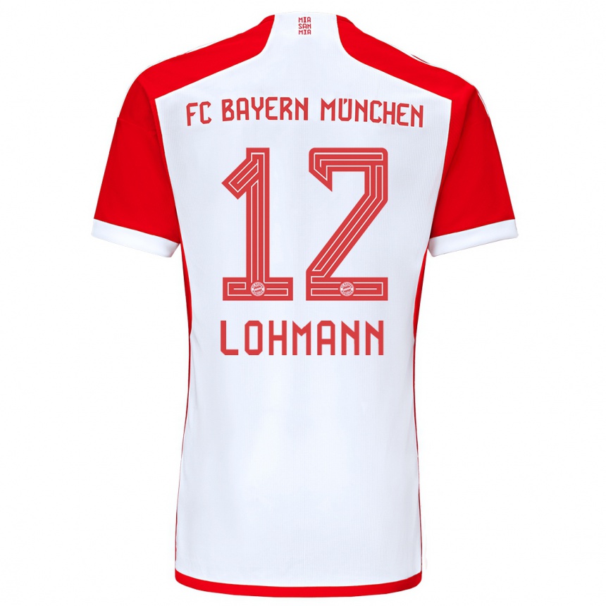 Vyrai Sydney Lohmann #12 Raudona Balta Namų Marškinėliai 2023/24 T-Shirt