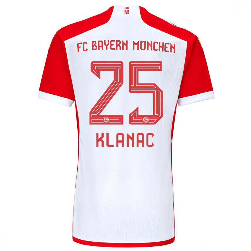 Vyrai Luka Klanac #25 Raudona Balta Namų Marškinėliai 2023/24 T-Shirt