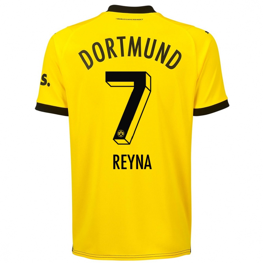 Vyrai Giovanni Reyna #7 Geltona Namų Marškinėliai 2023/24 T-Shirt