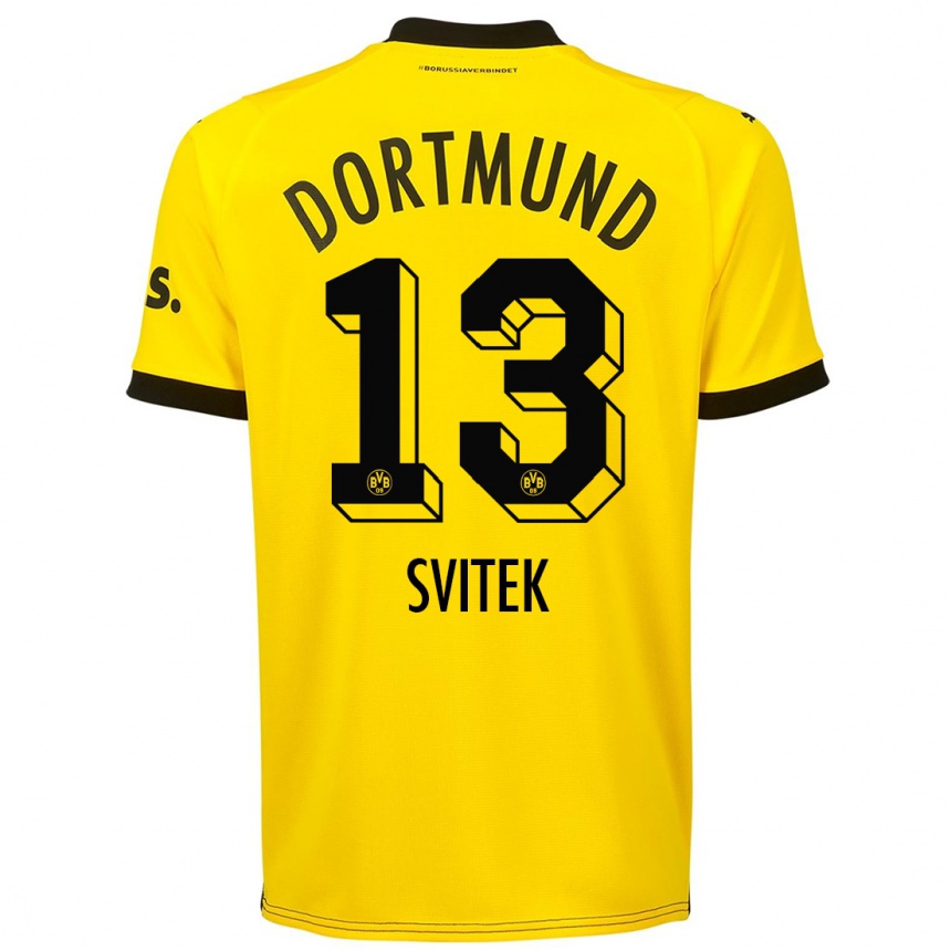 Vyrai Leon Svitek #13 Geltona Namų Marškinėliai 2023/24 T-Shirt