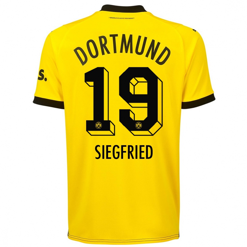 Vyrai Janz Siegfried #19 Geltona Namų Marškinėliai 2023/24 T-Shirt