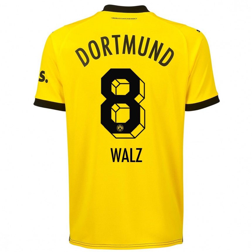 Vyrai Vasco Walz #8 Geltona Namų Marškinėliai 2023/24 T-Shirt