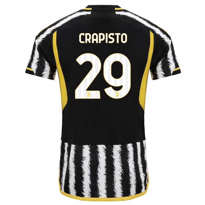 Vyrai Francesco Crapisto #29 Juoda Balta Namų Marškinėliai 2023/24 T-Shirt