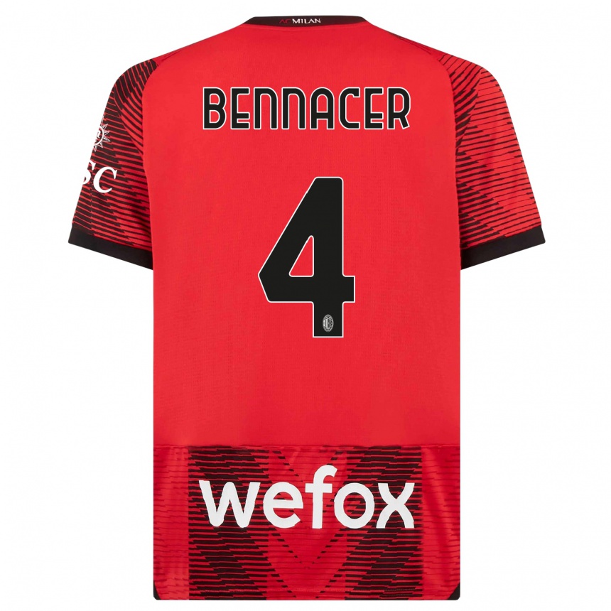 Vyrai Ismael Bennacer #4 Raudona Juoda Namų Marškinėliai 2023/24 T-Shirt