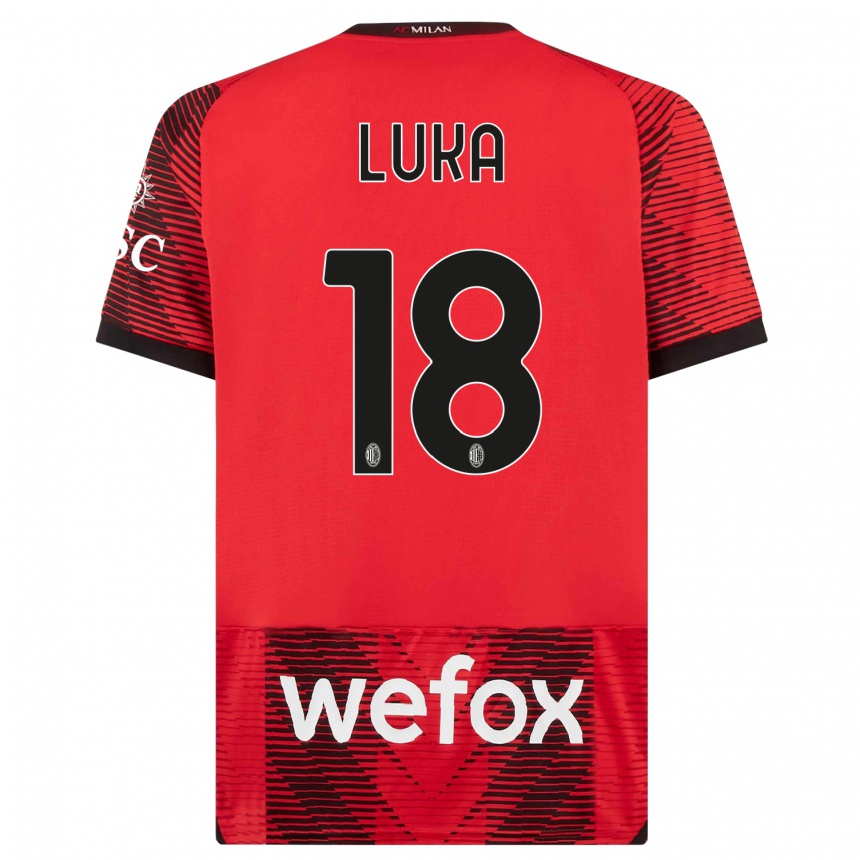 Vyrai Luka Romero #18 Raudona Juoda Namų Marškinėliai 2023/24 T-Shirt