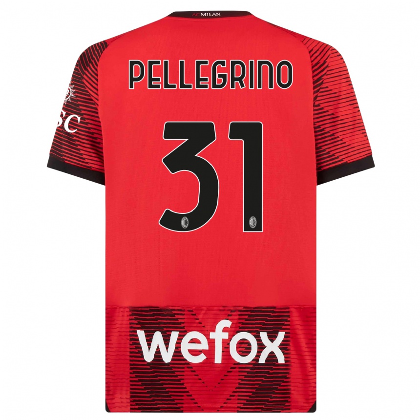 Vyrai Marco Pellegrino #31 Raudona Juoda Namų Marškinėliai 2023/24 T-Shirt