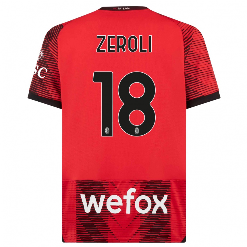 Vyrai Kevin Zeroli #18 Raudona Juoda Namų Marškinėliai 2023/24 T-Shirt