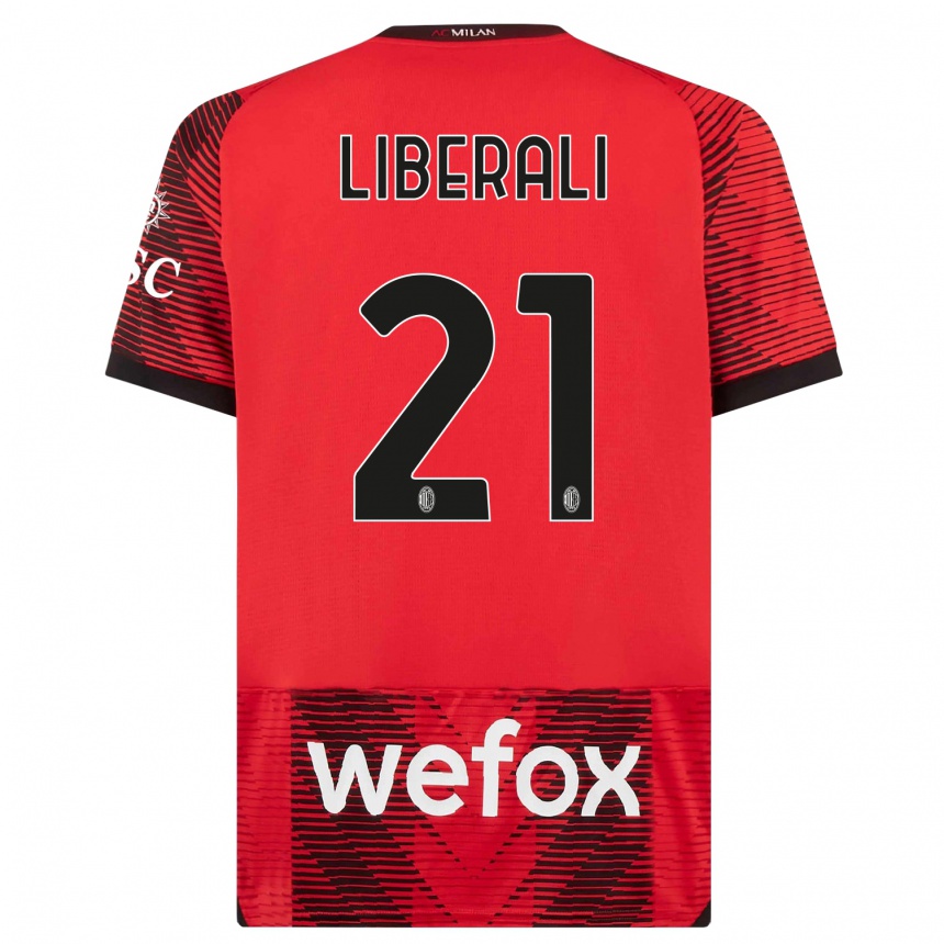 Vyrai Mattia Liberali #21 Raudona Juoda Namų Marškinėliai 2023/24 T-Shirt