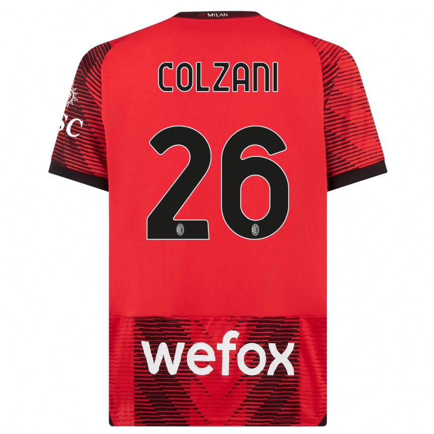 Vyrai Edoardo Colzani #26 Raudona Juoda Namų Marškinėliai 2023/24 T-Shirt