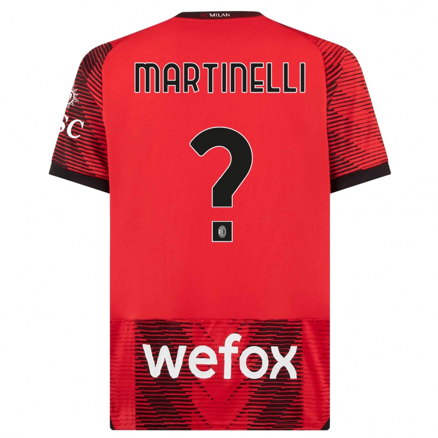 Vyrai Riccardo Martinelli #0 Raudona Juoda Namų Marškinėliai 2023/24 T-Shirt