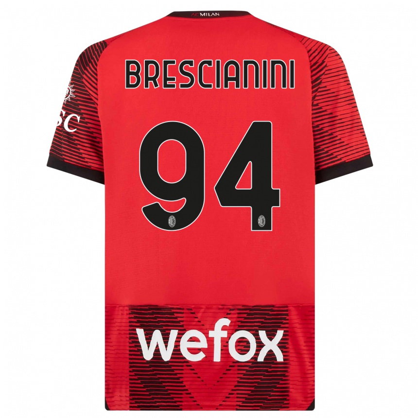 Vyrai Marco Brescianini #94 Raudona Juoda Namų Marškinėliai 2023/24 T-Shirt