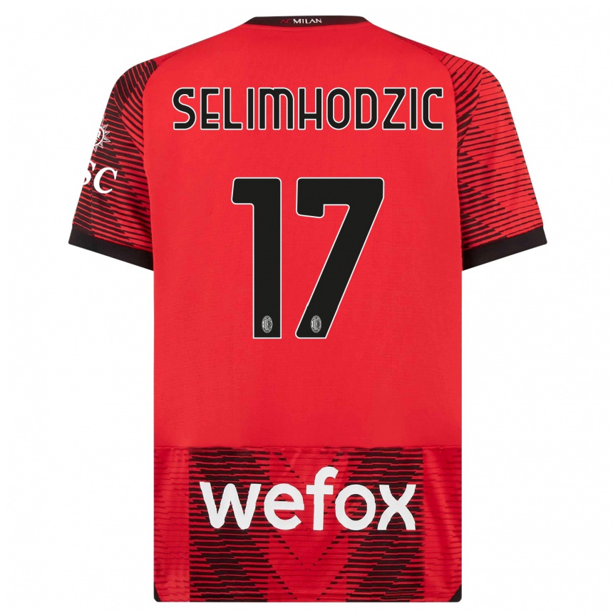 Vyrai Noa Selimhodzic #17 Raudona Juoda Namų Marškinėliai 2023/24 T-Shirt