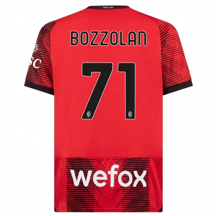 Vyrai Andrea Bozzolan #71 Raudona Juoda Namų Marškinėliai 2023/24 T-Shirt