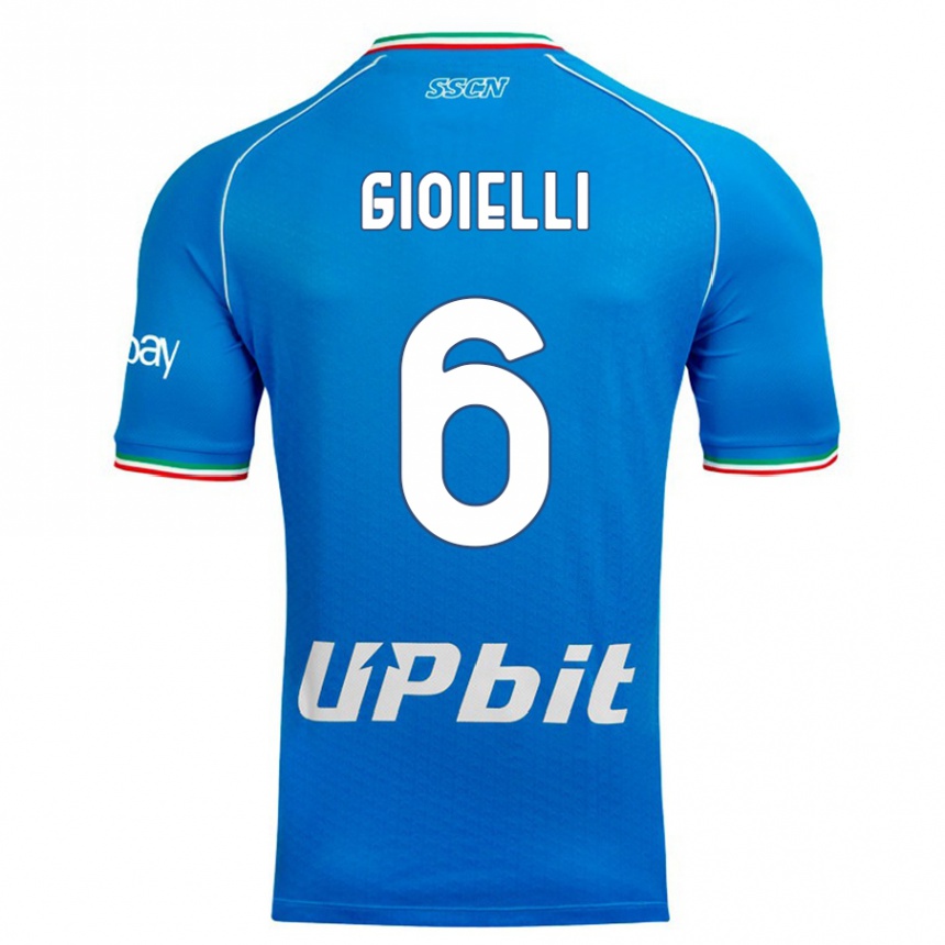 Vyrai Francesco Pio Gioielli #6 Dangaus Mėlynumo Namų Marškinėliai 2023/24 T-Shirt