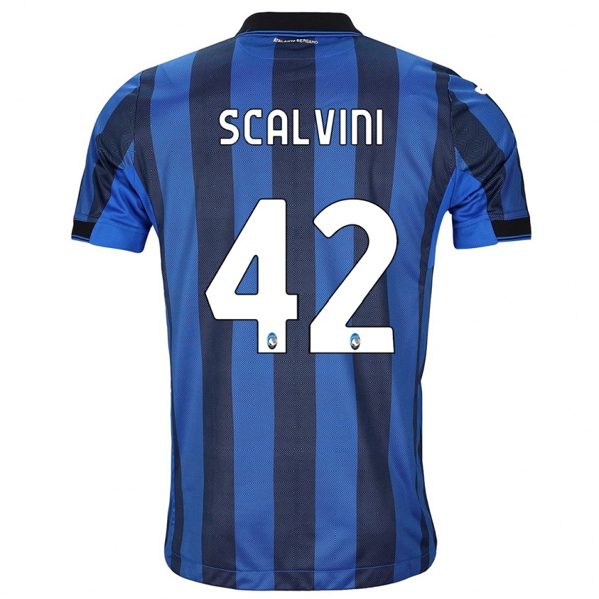 Vyrai Giorgio Scalvini #42 Juoda Mėlyna Namų Marškinėliai 2023/24 T-Shirt