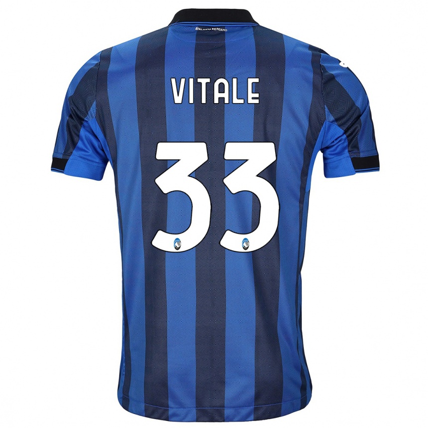 Vyrai Francesca Vitale #33 Juoda Mėlyna Namų Marškinėliai 2023/24 T-Shirt