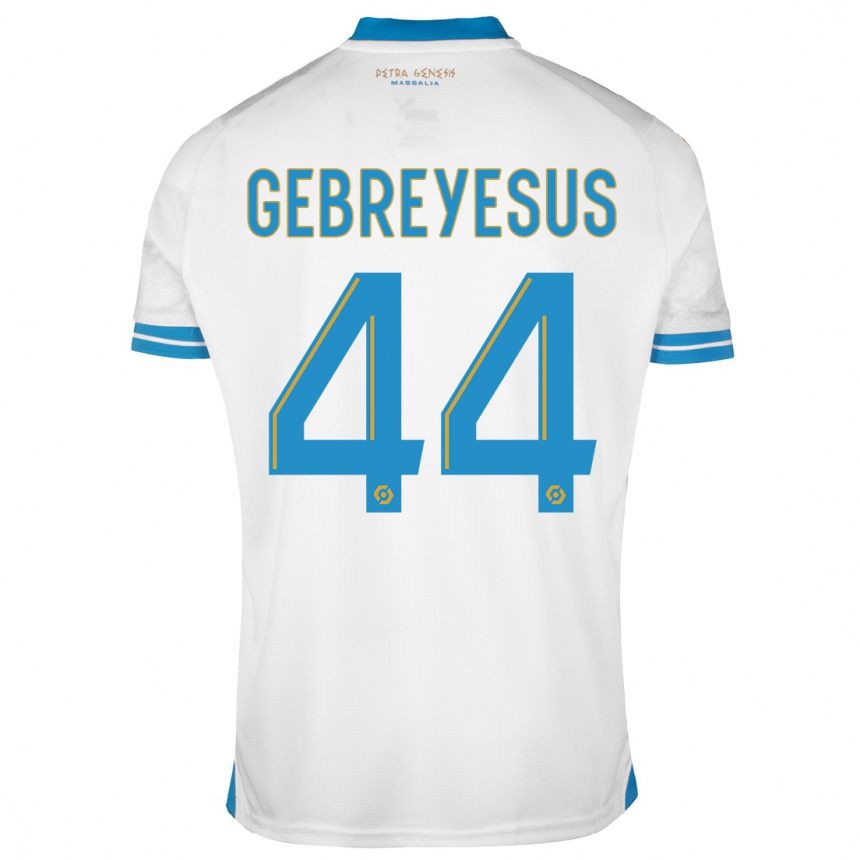 Vyrai Esey Gebreyesus #44 Baltas Namų Marškinėliai 2023/24 T-Shirt