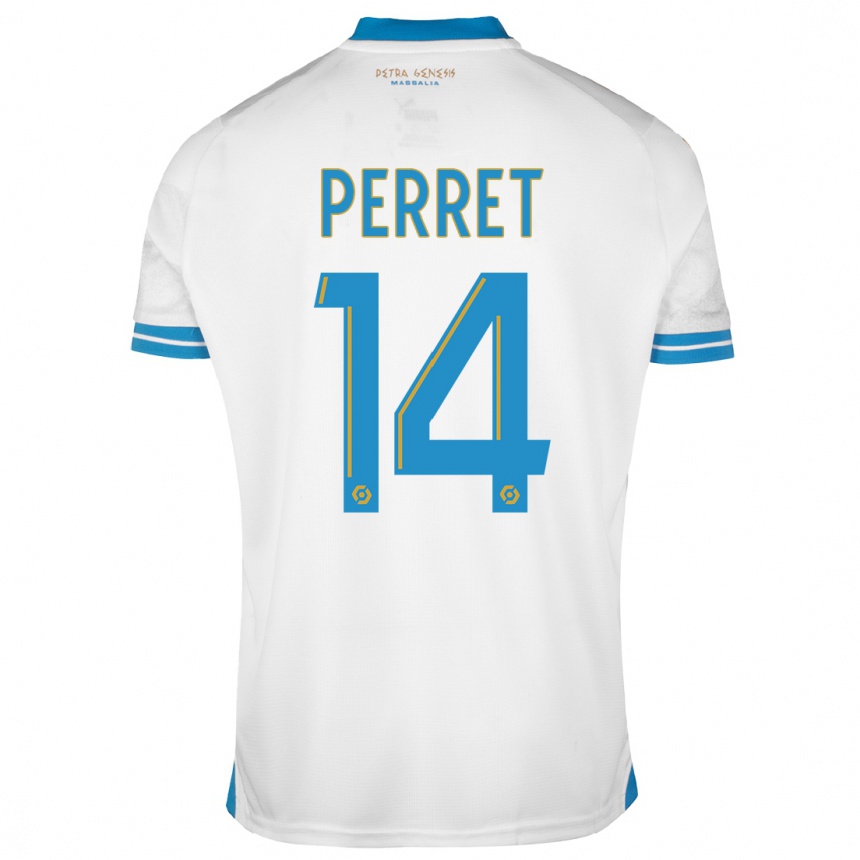 Vyrai Jenny Perret #14 Baltas Namų Marškinėliai 2023/24 T-Shirt