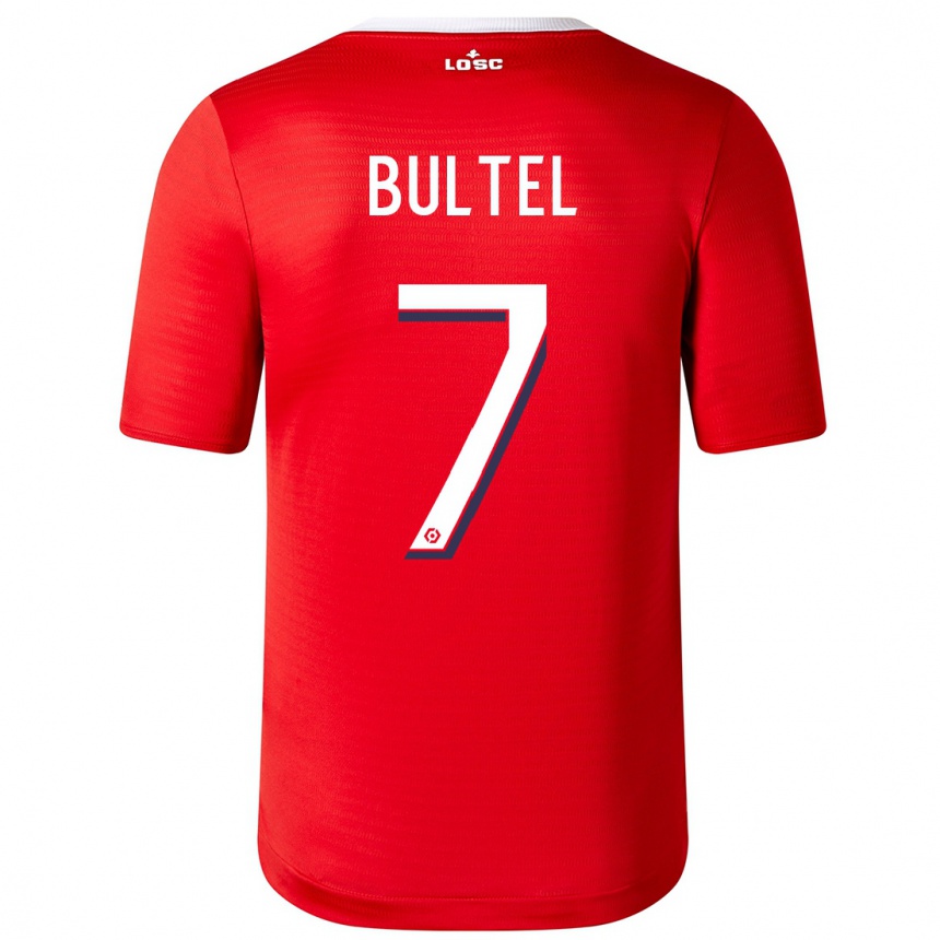 Vyrai Ludivine Bultel #7 Raudona Namų Marškinėliai 2023/24 T-Shirt