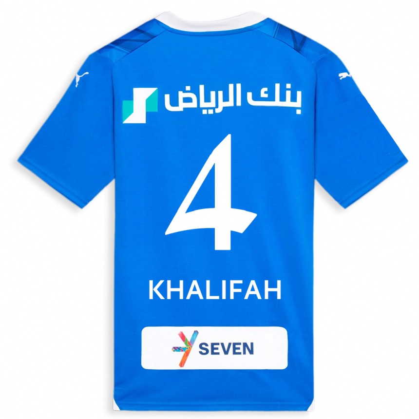 Vyrai Khalifah Al-Dawsari #4 Mėlyna Namų Marškinėliai 2023/24 T-Shirt