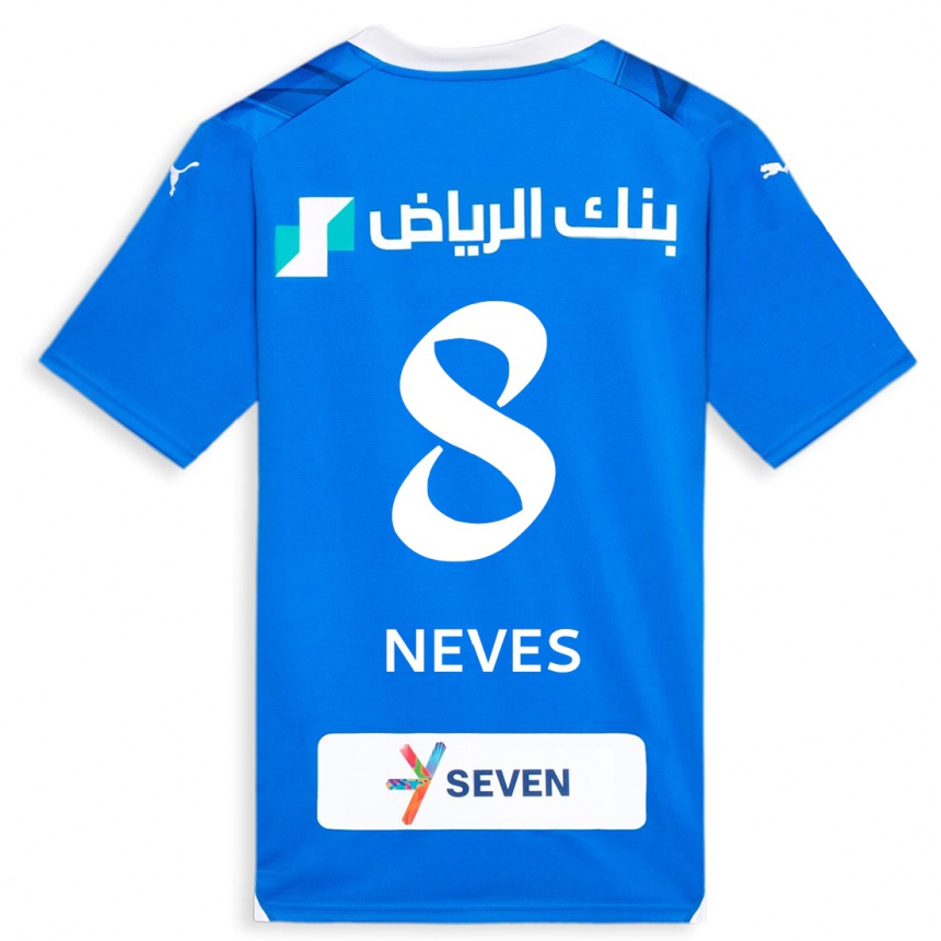 Vyrai Ruben Neves #8 Mėlyna Namų Marškinėliai 2023/24 T-Shirt