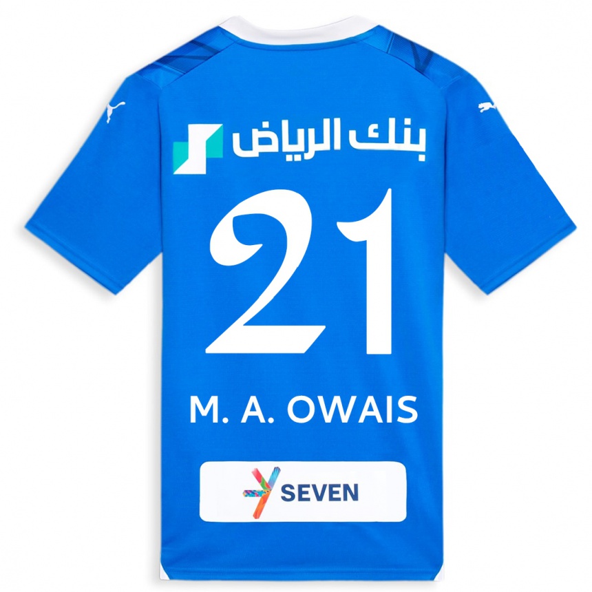 Vyrai Mohammed Al-Owais #21 Mėlyna Namų Marškinėliai 2023/24 T-Shirt