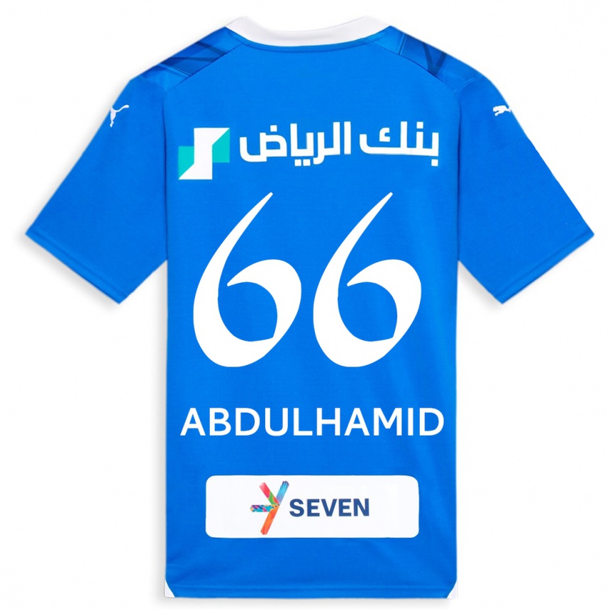 Vyrai Saud Abdulhamid #66 Mėlyna Namų Marškinėliai 2023/24 T-Shirt